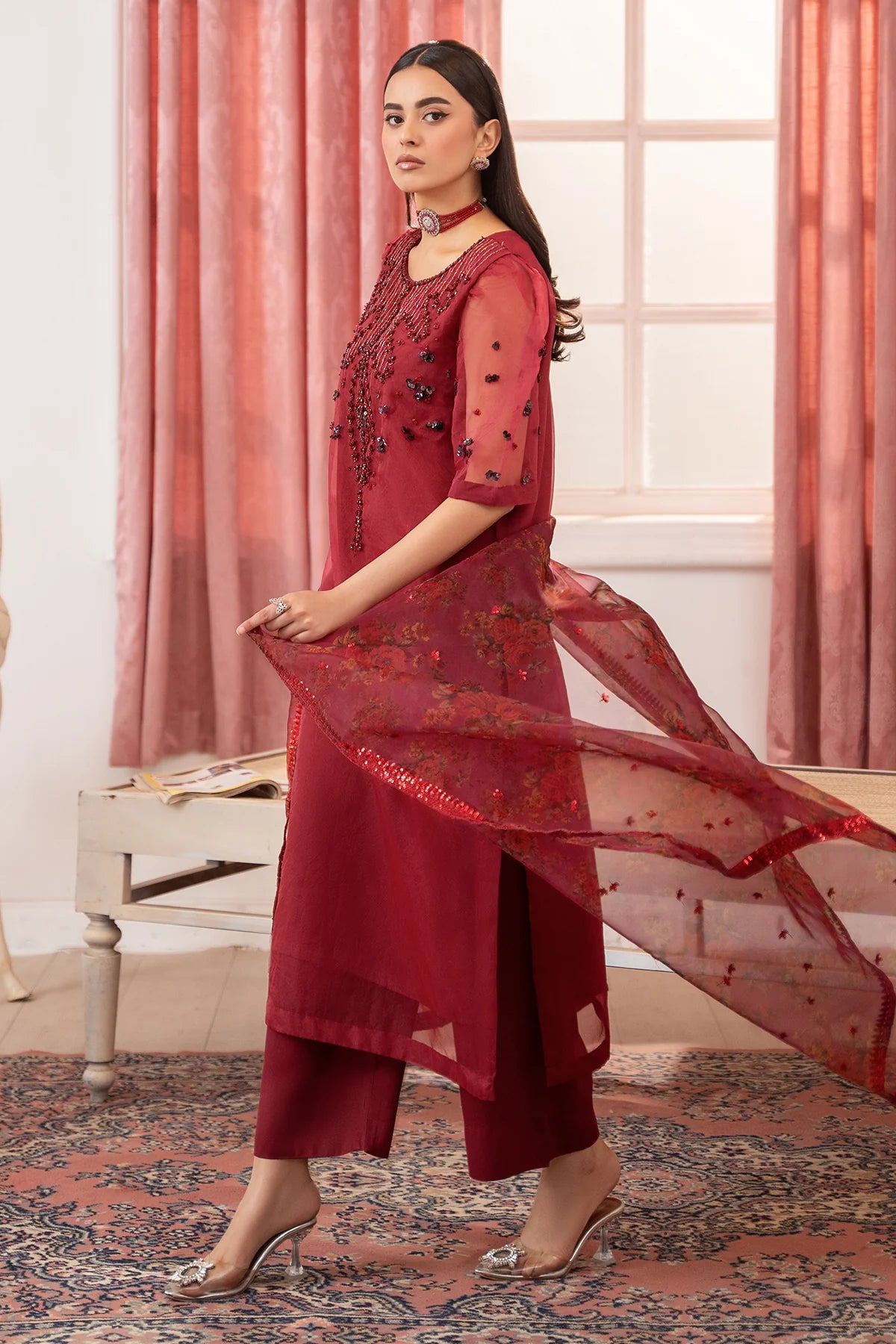 3-PC Embroidered Organza Suit CMA-5-119