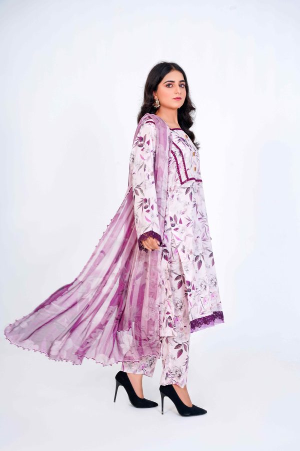 3pc stitch suit purple chiffon dupata