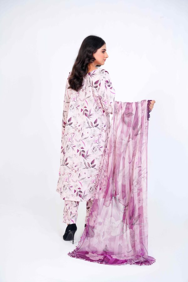 3pc stitch suit purple chiffon dupata