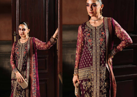 4-PC Charizma Unstitched Luxury Collection DJW5-07