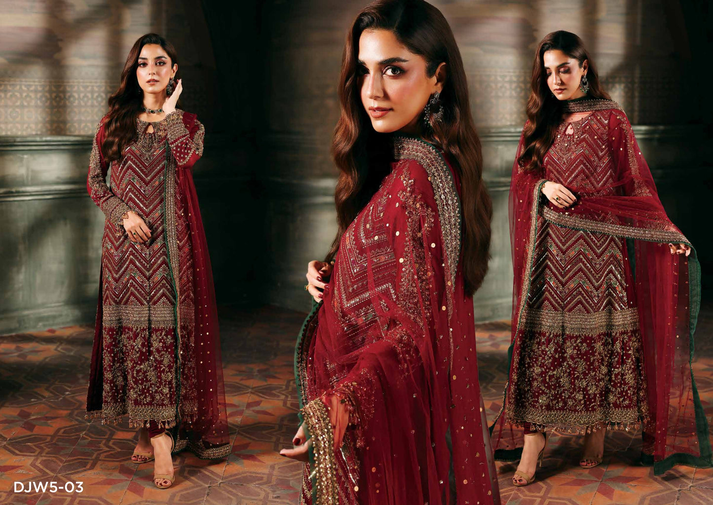 4-PC Charizma Unstitched Luxury Collection DJW5-03